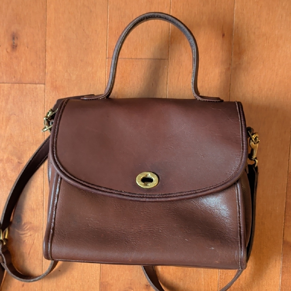 Coach Mahogany Leather Crossbody Top-Handle Bag - Picture 15 of 15